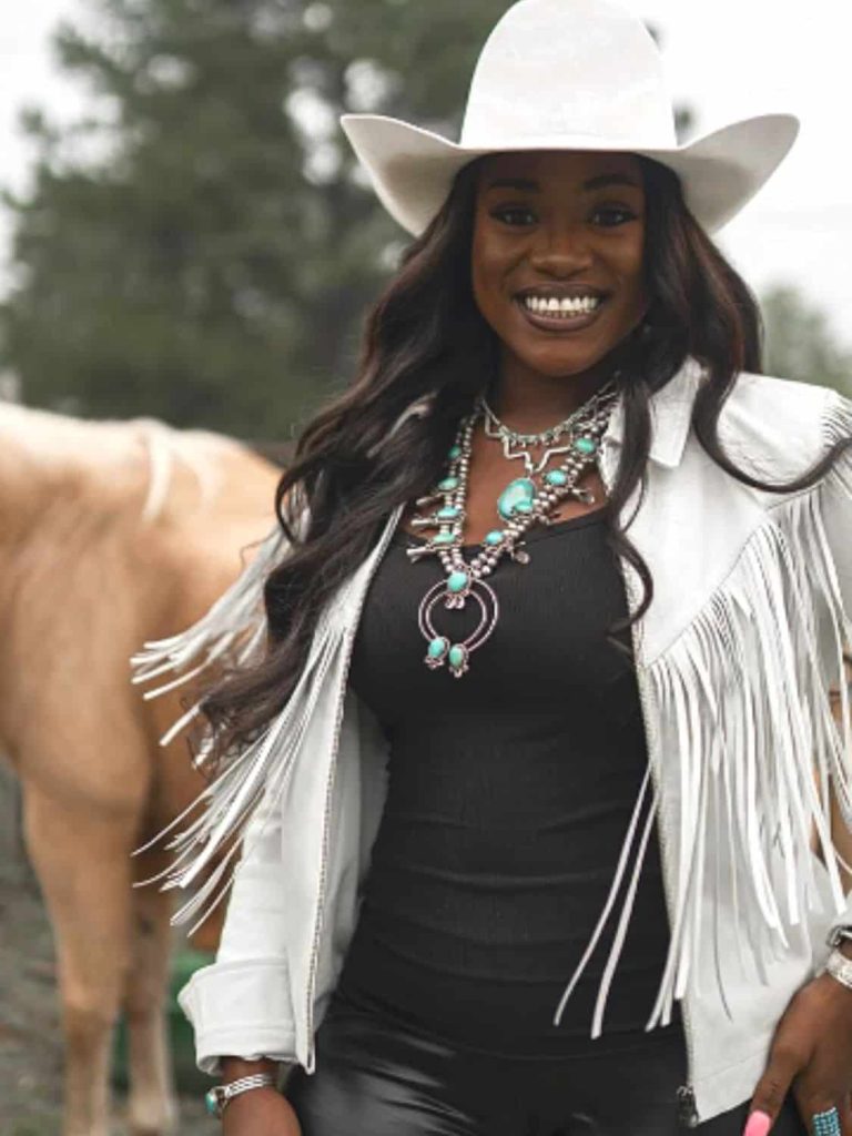 Black girl aesthetic white cowgirl look