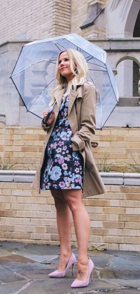 rainy wedding guest outfit