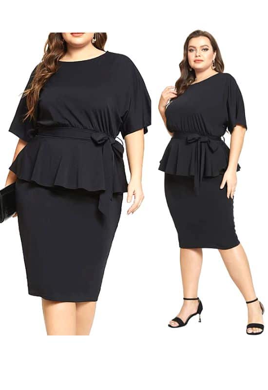 peplum black dress funeral 