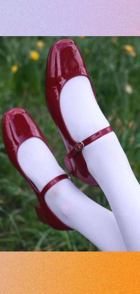 red Mary Jane comfortable retro shoe