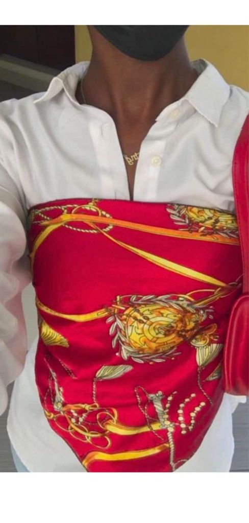 clubbing outfit over 40 scarf