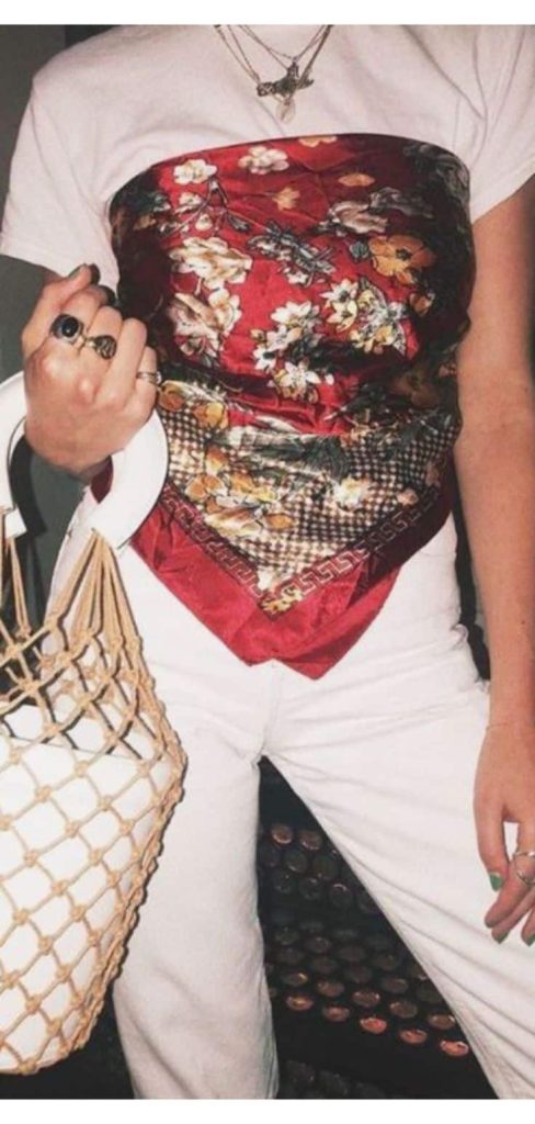 clubbing outfit over 40 scarf