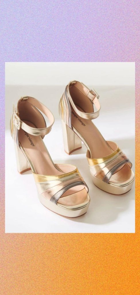 high platform vintage block heels