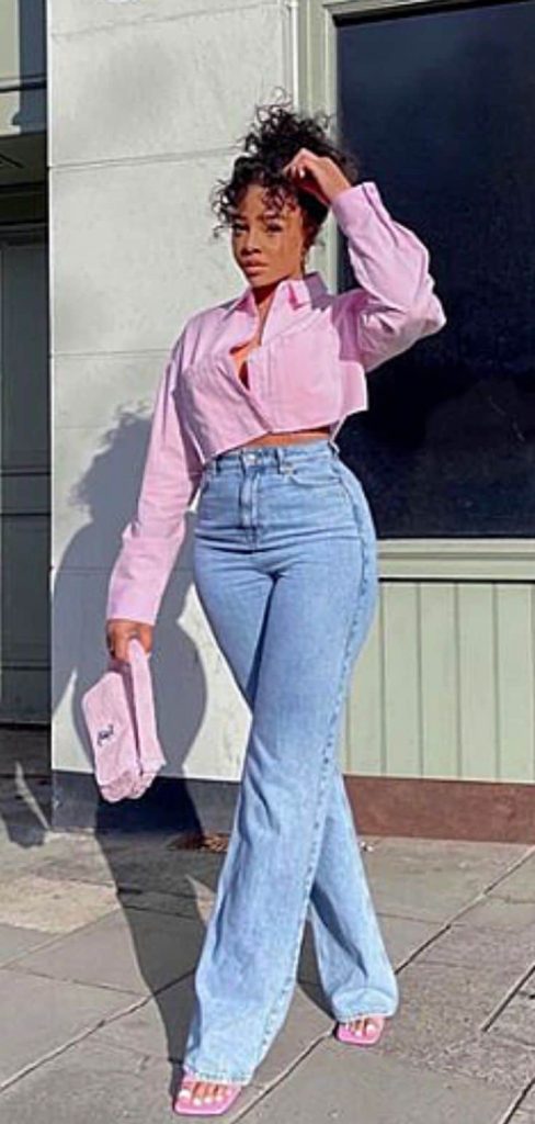 what to wear cropped button-down shirt