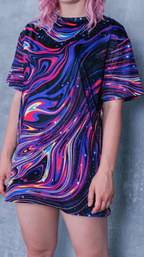 oversized liquid neon graphic tee