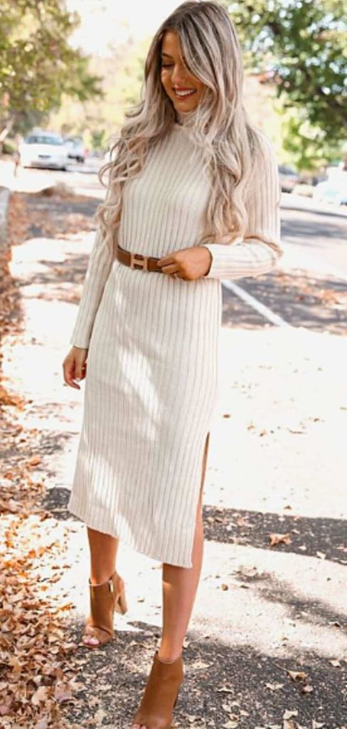 what to wear sweater knitted skirt