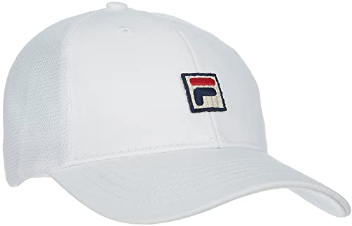 Fila Mens Logo Patch Mesh Snapback Baseball Hat One Size White