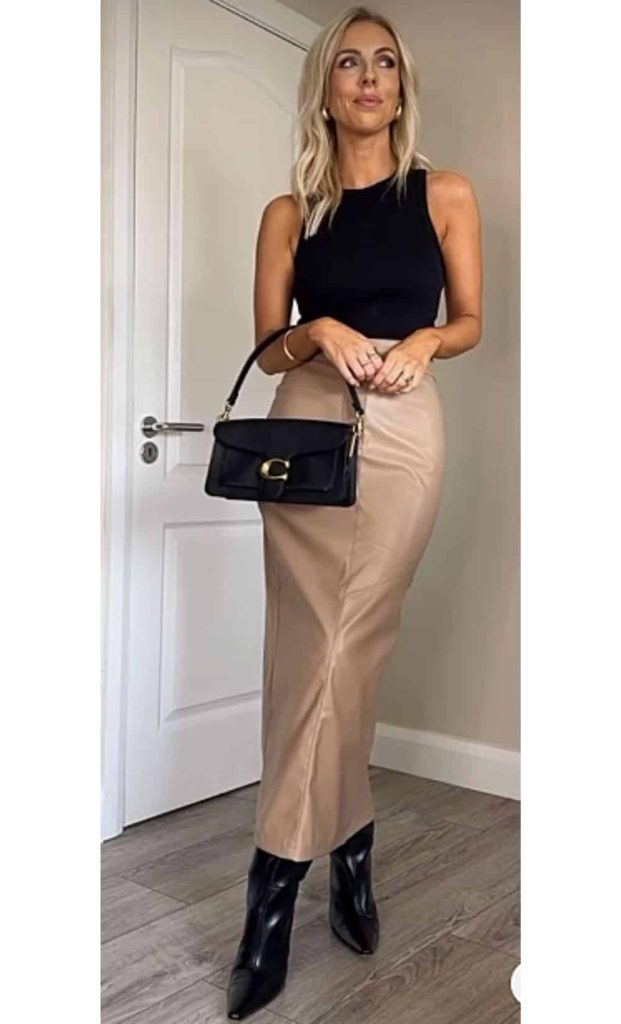 black top tone on tone outfit