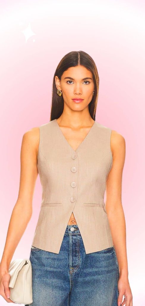 beige vest for wedding guest