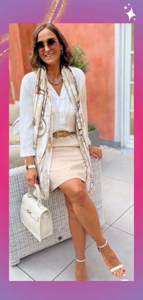 broad shoulder scarf outfit ideas