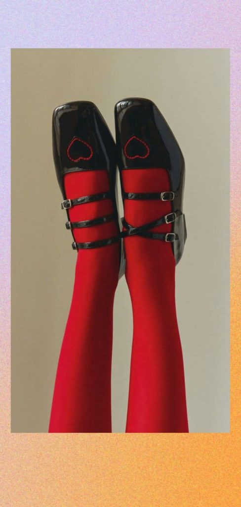 red tights and Mary Jane