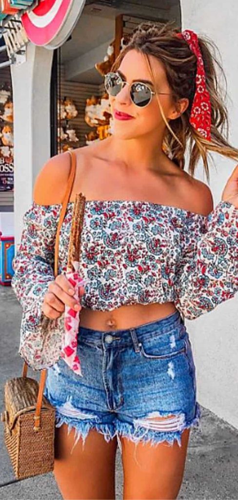 OFF-SHOULDER TOP outfit idea