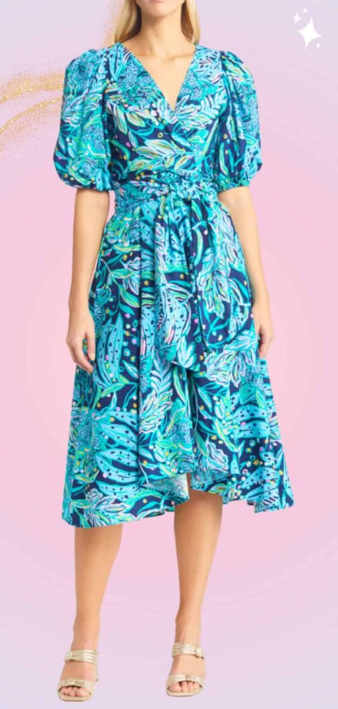 formal floral tropical dress