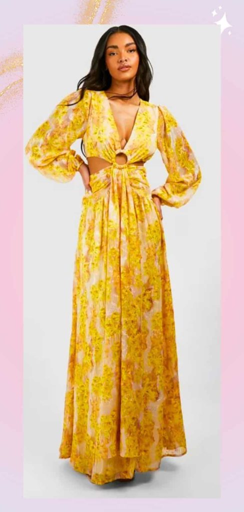 cutout floral dress boohoo