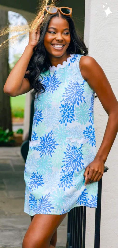 tropical print swing dress 