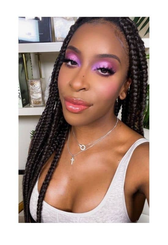 what to wear with purple eyeshadow