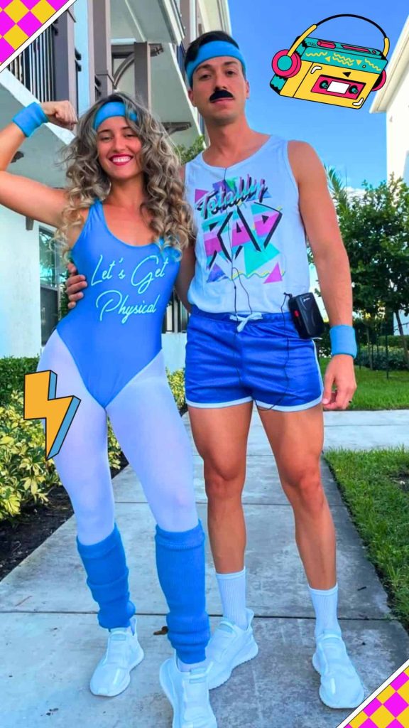 90s aerobics couple outfit ideas