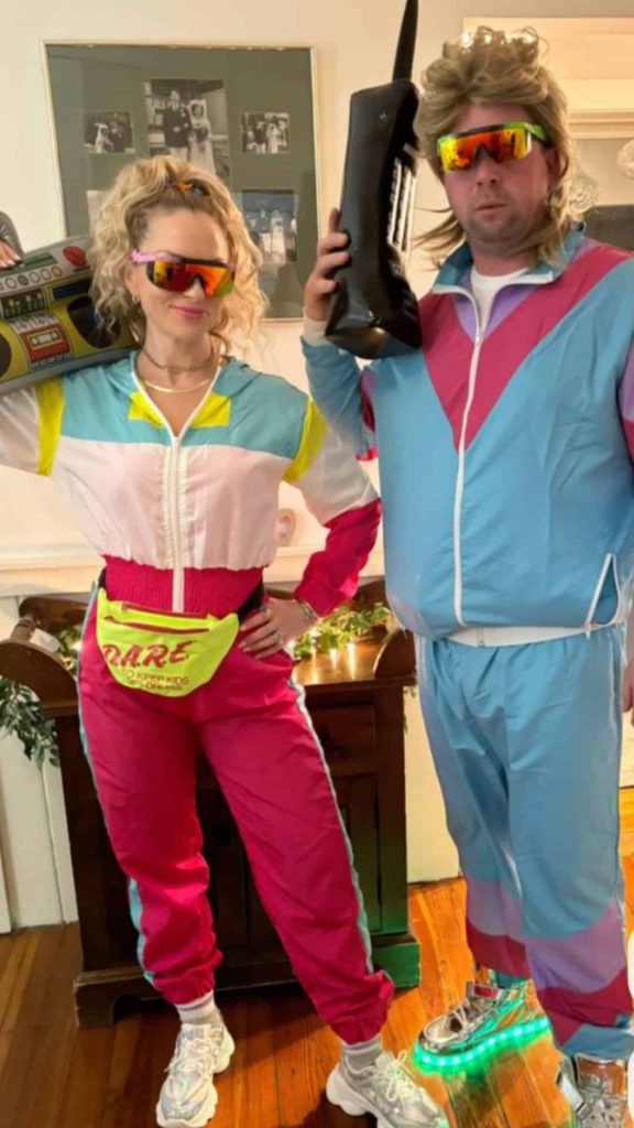 Color Block Windbreaker aerobics party outfits