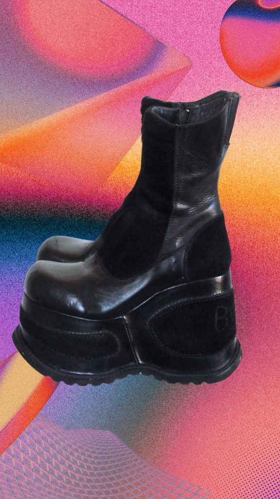 90s rave high platform shoes