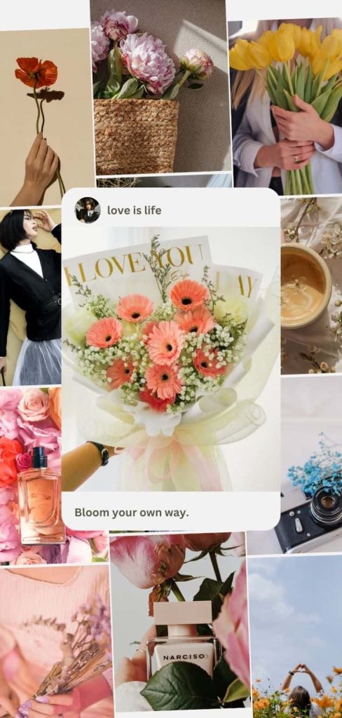 Refreshing flower collage pictures