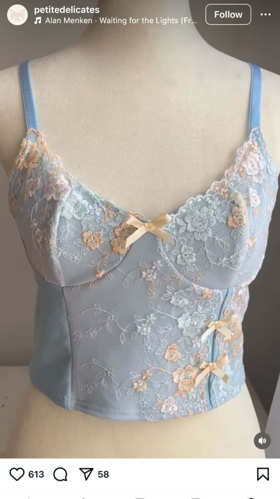 delicate blue lace top