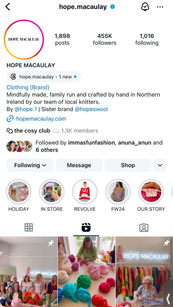 handmade knit instagram brands