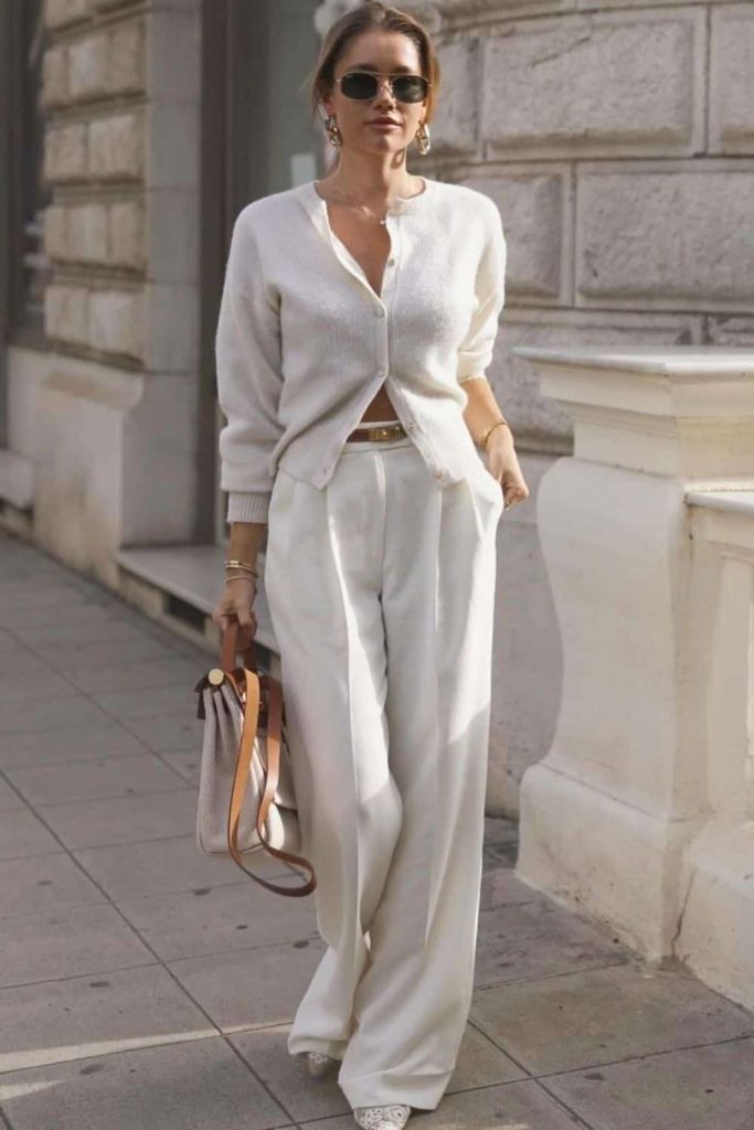 white dress pants outfit