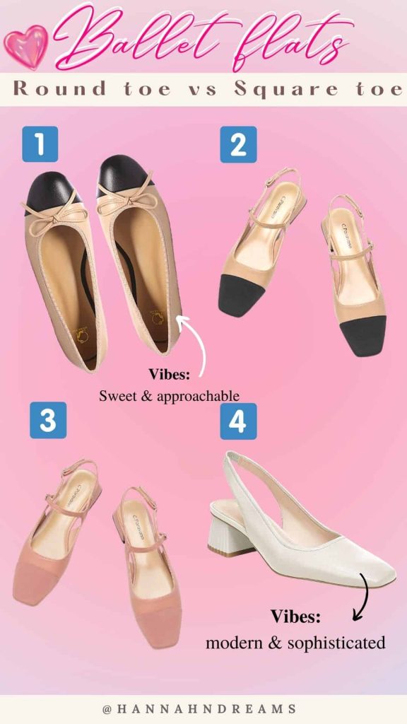 Square toe ballet flats