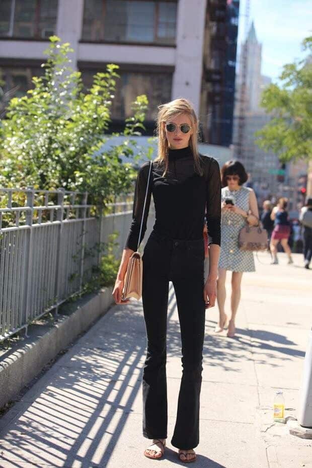 tall girl outfit black monotone outfit