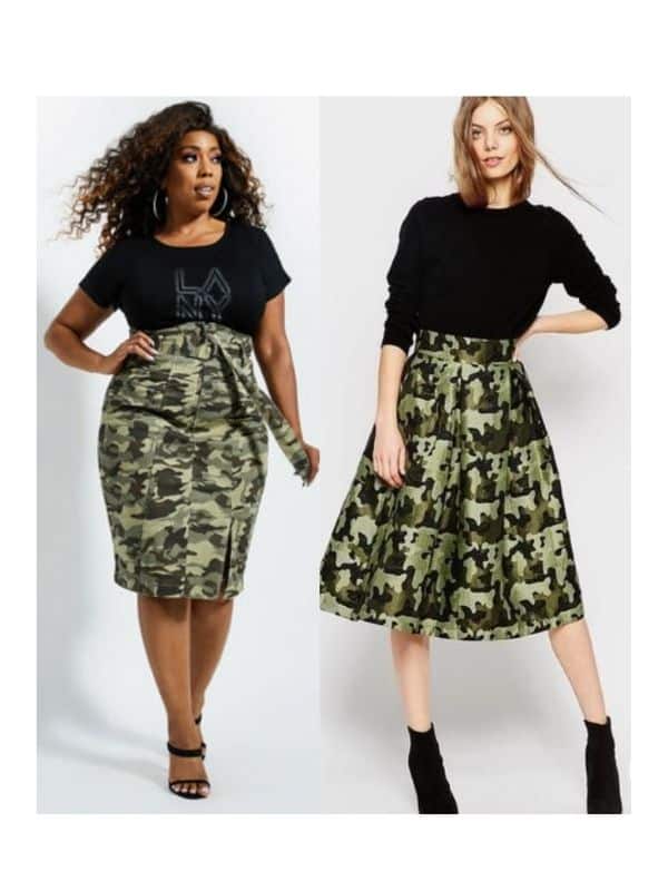 Camouflage skirt outfit ideas