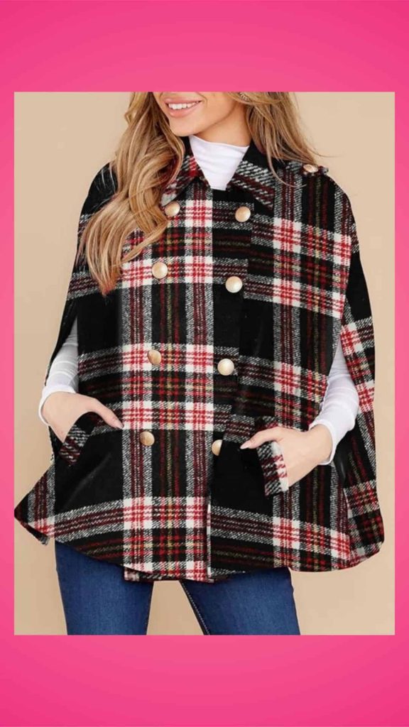 tartan cape coat outfit ideas