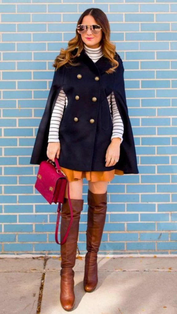 how to wear cape coat outfit ideas