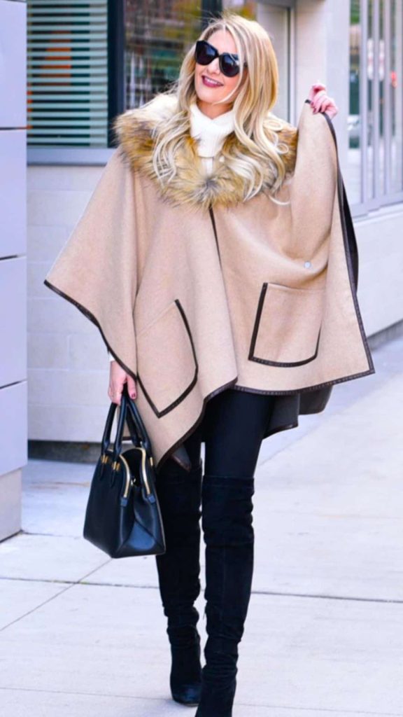 CAMEL Cape coat outfit ideas ootd