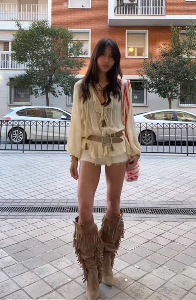 FRINGE boots casual ensemble