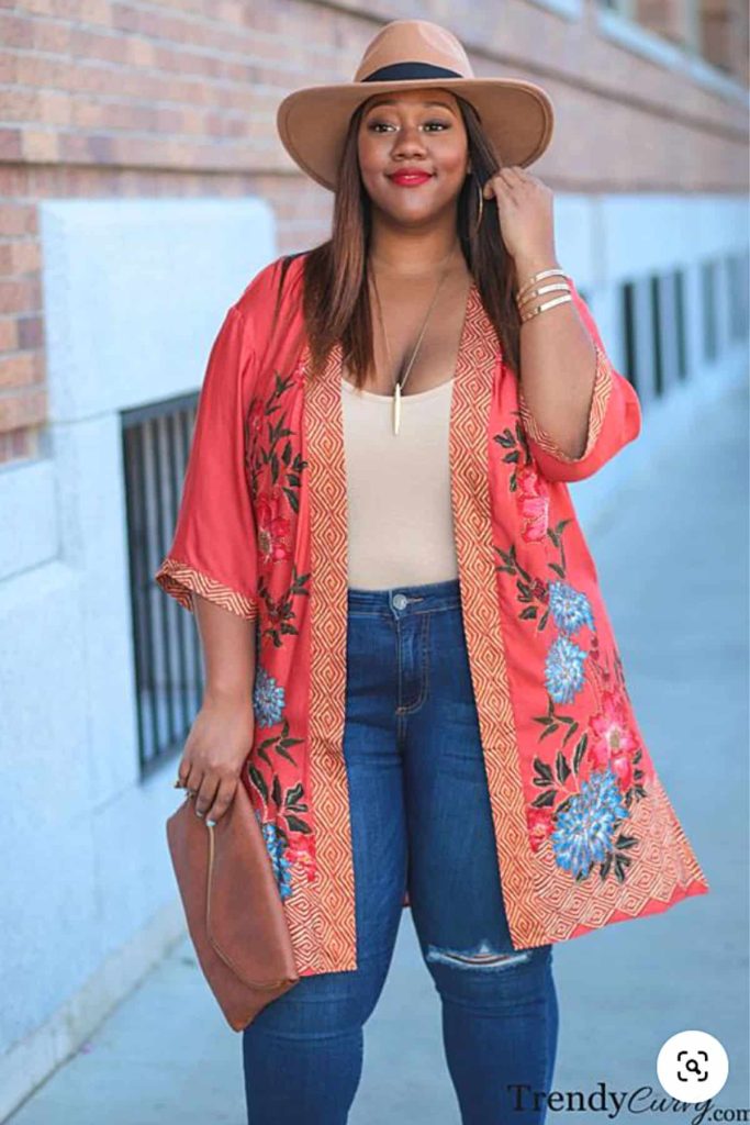 kimono jacket plus size outfits