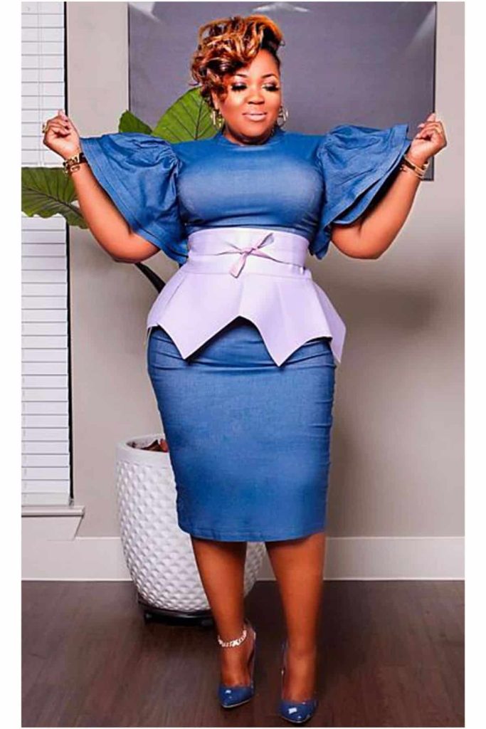 plus size peplum belt outfit