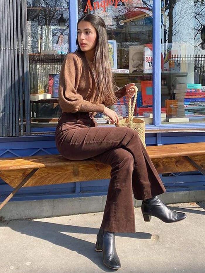 brown cord pants outfits
