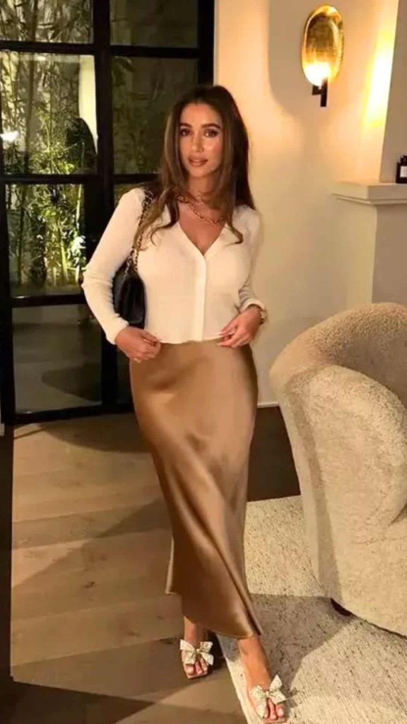 satin dress classy dating outfits