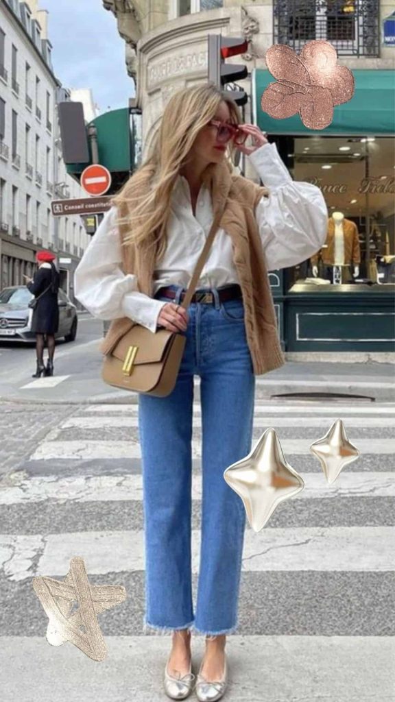 how to wear jeans with flats