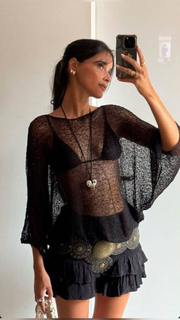 rave concert outfit poncho all-black