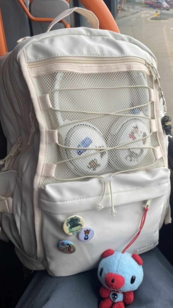 headphone and school bag