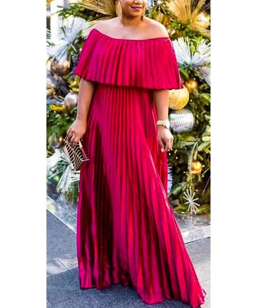 elegant off-shoulder plus size