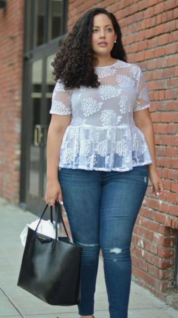 peplum top jeans outfit
