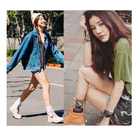 timberland boots outfit, how to style timberland boots, wear socks with Timberland boots