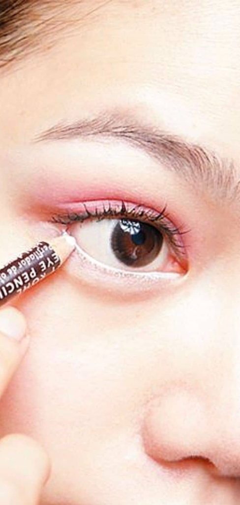 white eyeliner innocent feminine makeup