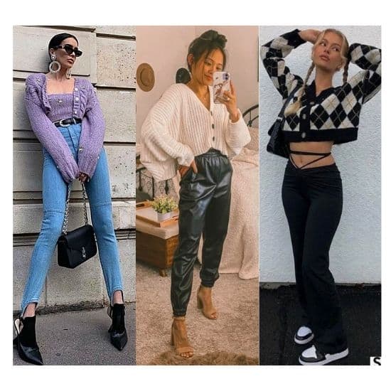 how to style a cropped cardigan , women fashion outfit tips