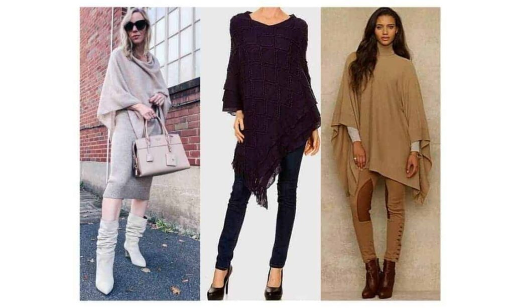 how to wear an asymmetrical poncho