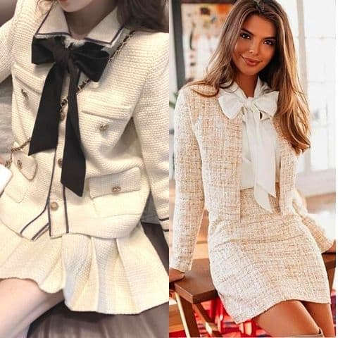 how to wear Chanel style tweed jacket, how to wear tweed coat with jeans women