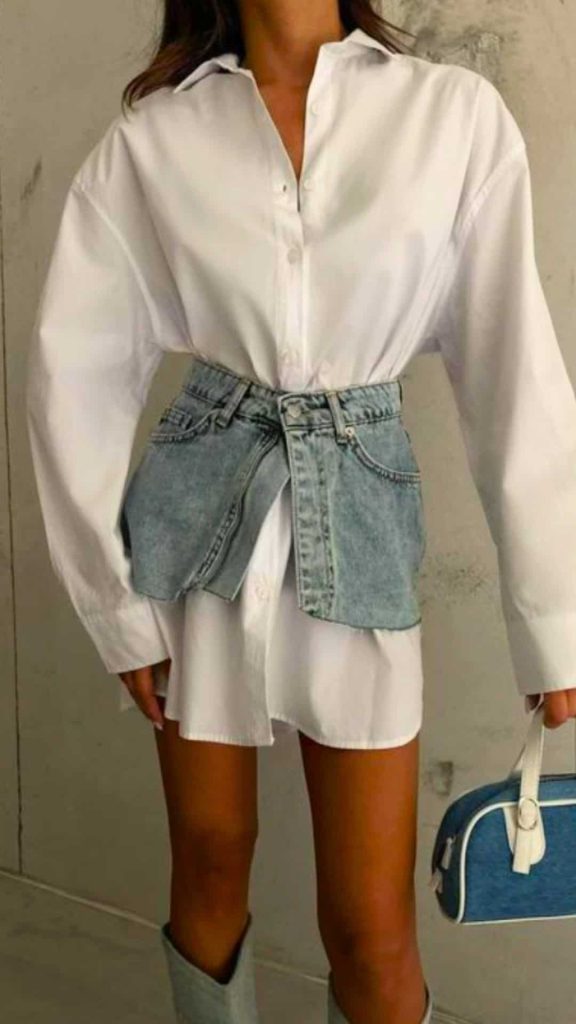oversized shirt denim belt