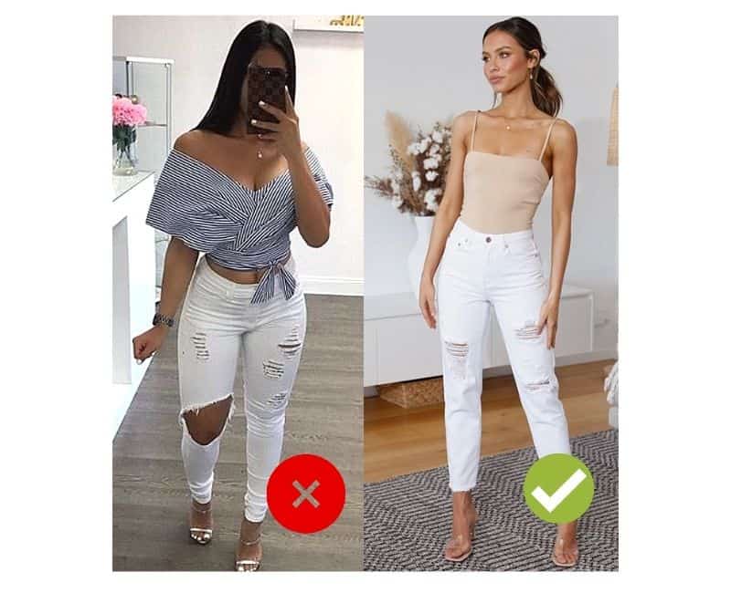 how to wear white jeans with cellulite